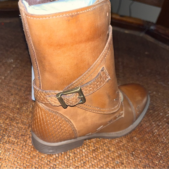 BED/STU by ROAN Tan Napa Leather Deception Wrap Over Combat Boot Women’s Size 6 - Picture 10 of 13